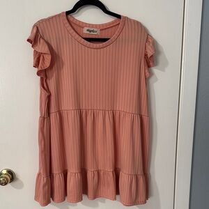 Peach colored ruffled womens top - Haptics brand